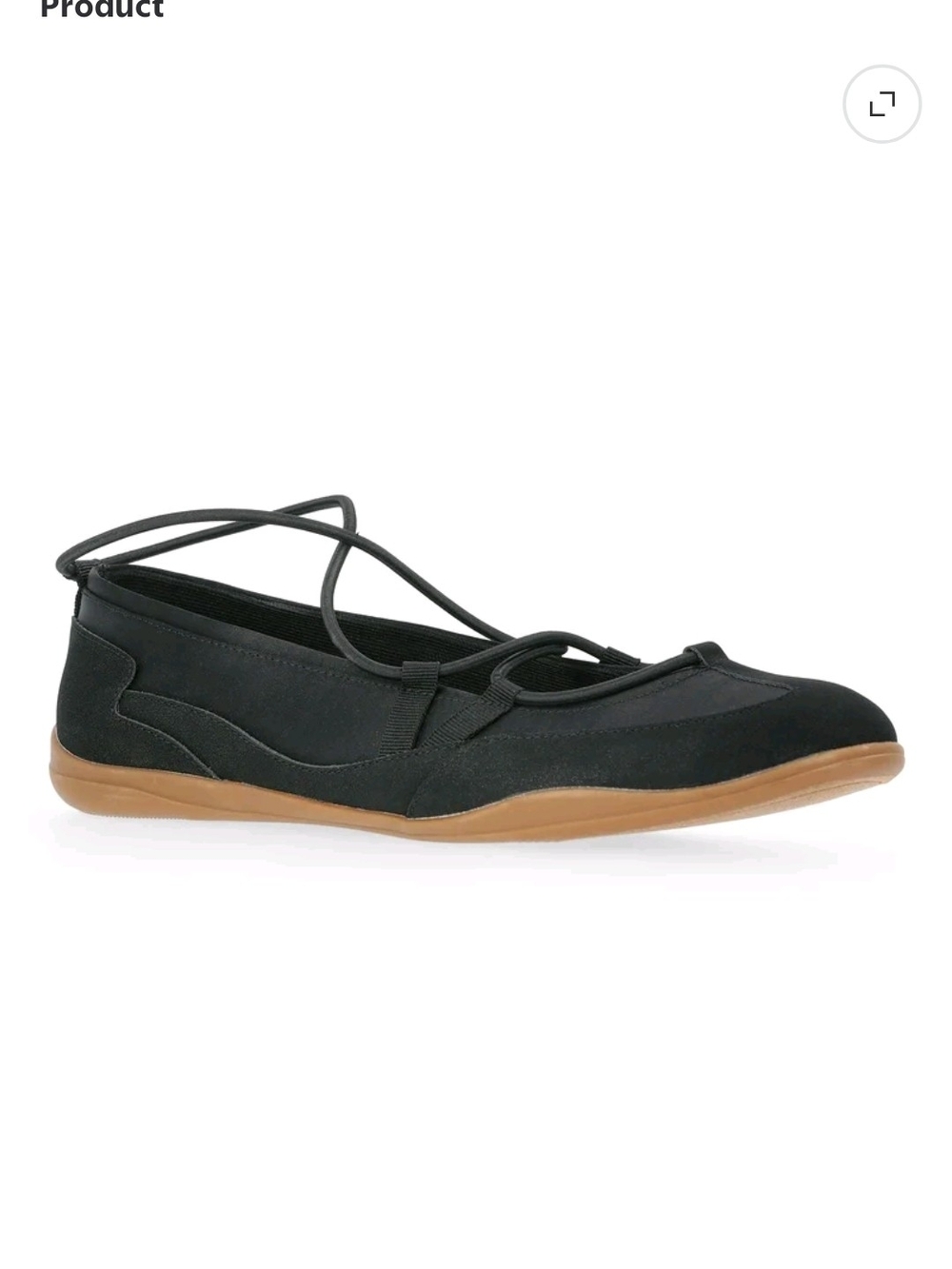 No Boundaries Black Crisscross Lace Ballet Flat - Picture 4 of 7